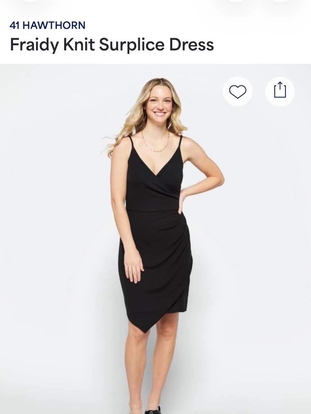 41 Hawthorn Black Surplice Mini Dress